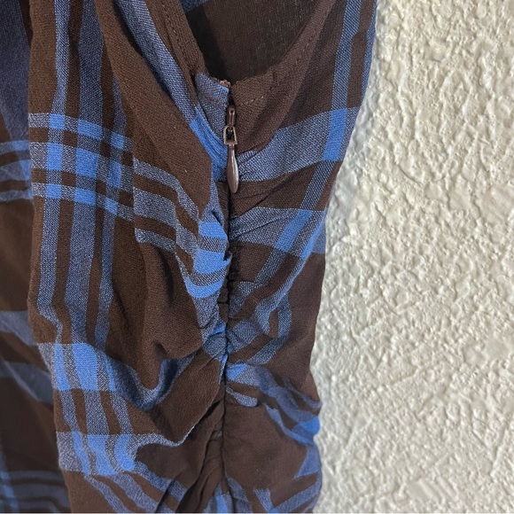 NWT A.L.C. Iggy Plaid Draped High-Neck Assymetrical Dress - Picture 12 of 13